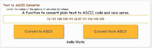 ASCII سے ٹیکسٹ میں تبدیلی